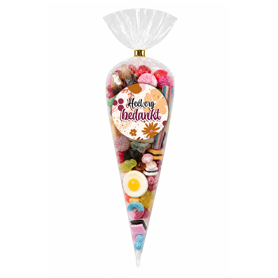 Puntzak snoepmix "Heel erg bedankt" (325 gram)