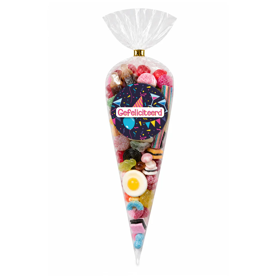 Puntzak snoepmix "Gefeliciteerd" (325 gram)