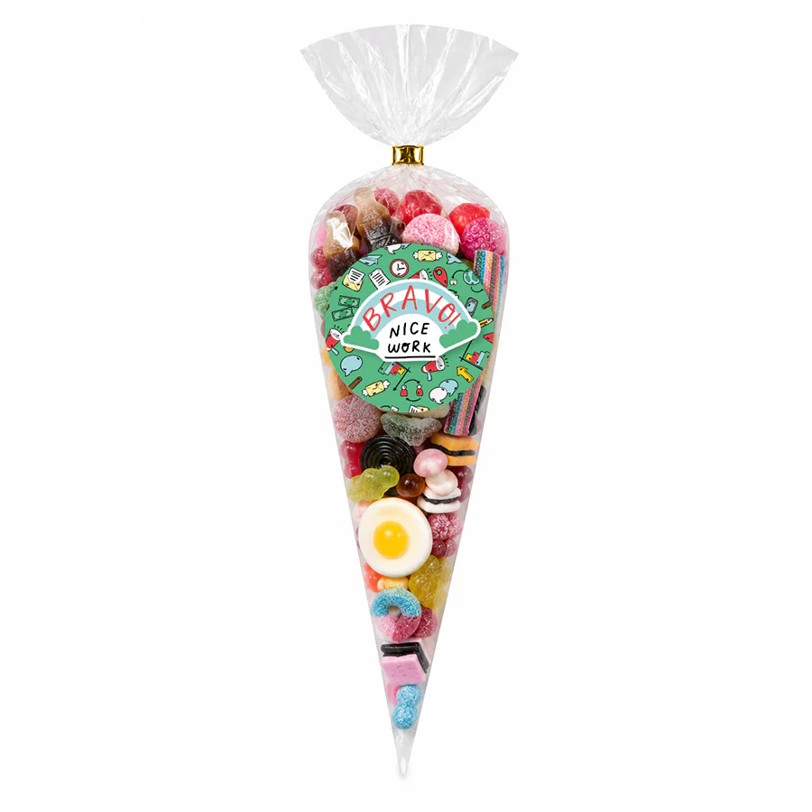 Puntzak snoepmix "Bravo, nice work" (325 gram)